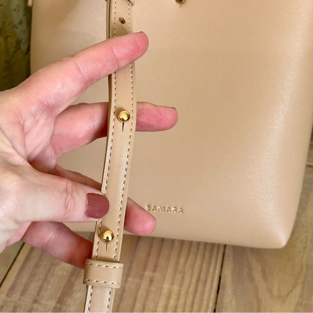Samara Blush Pebble Leather Crossbody Bag